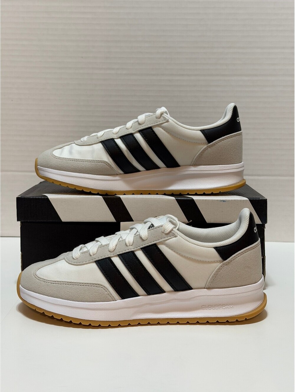 adidas Run 70s 2.0 J JI2266 Big Kids Size 6 White Black Gum Shoes New